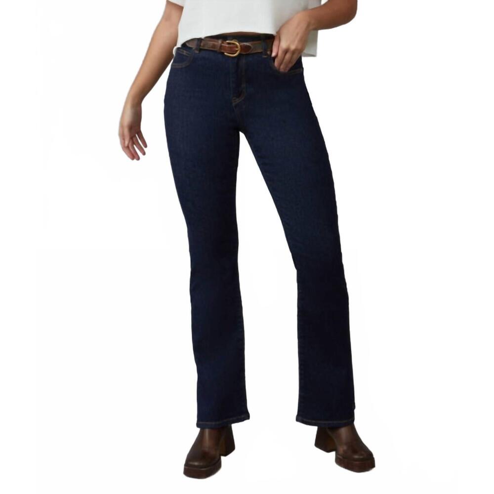 NEW LOLA JEANS billie high rise bootcut jeans in dark rinse blue